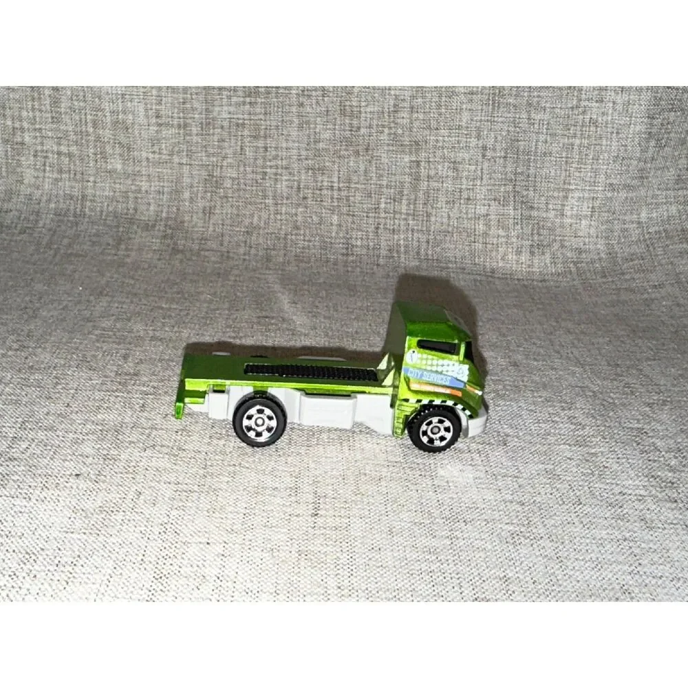 Matchbox City Services Flatbed Truck Green Diecast Toy Vehicle 2015
